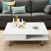 Coffee Table with 2 Storage Drawers Modern Home Living Room Table 4 Metal Legs