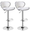 1/2 x Bar Stools PU Leather Adjustable Swivel Kitchen Breakfast Bar Stools