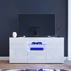 TV Unit Stand Cabinet High Gloss Door Sideboard With LED Light & Storage Drawers