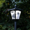 2.1m Solar Power Outdoor Black Security LED Lamp Post | Garden Path Driveway