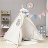 Large Canvas Kids Teepee White Tent Childs Wigwam Indoor Outdoor Play House Gift