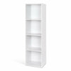 4 Tier Wooden Bookcase Shelving Display Shelves Storage Unit White/Oak Bookshelf