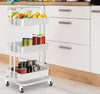 Storage Trolley On Wheels 3 Tier Kitchen Bathroom Storage Trolley Cart