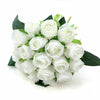 18 Heads Silk Rose Artificial Fake Flowers Bouquet Wedding Home Party Decor UK