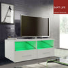 Modern TV Unit Cabinet Stand High Gloss Doors 100cm with LED Lights Drawers