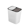 12 Liter Trash Can Rectangle Push-Button Dual Compartment Waste Bin Home Office