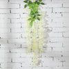 Artificial Hanging Wisteria Ivy Fake Silk Flower Vine Home Wedding Garden Decor