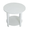 2 Tier Round Side Table Bedside Table End Table Nightstand Storage Shelf Stand