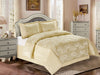 Jacquard Bedspread 3 Piece Heavy Quilted Comforter Set Floral Pattern Bed Throw