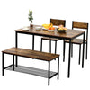 Dining Table and 2 / 4 Chairs Bench Set 4 / 6 Seater Home Kitchen Room Furniture