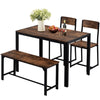 Dining Table and 2 / 4 Chairs Bench Set 4 / 6 Seater Home Kitchen Room Furniture