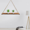 1/2X Wooden Hanging Rope Shelf Wall Mounted Floating Shelf Storage Rustic