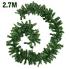 9ft Thick Christmas Garland XMAS Decorative Pre-Lit LED Lights Door Shop Wreath