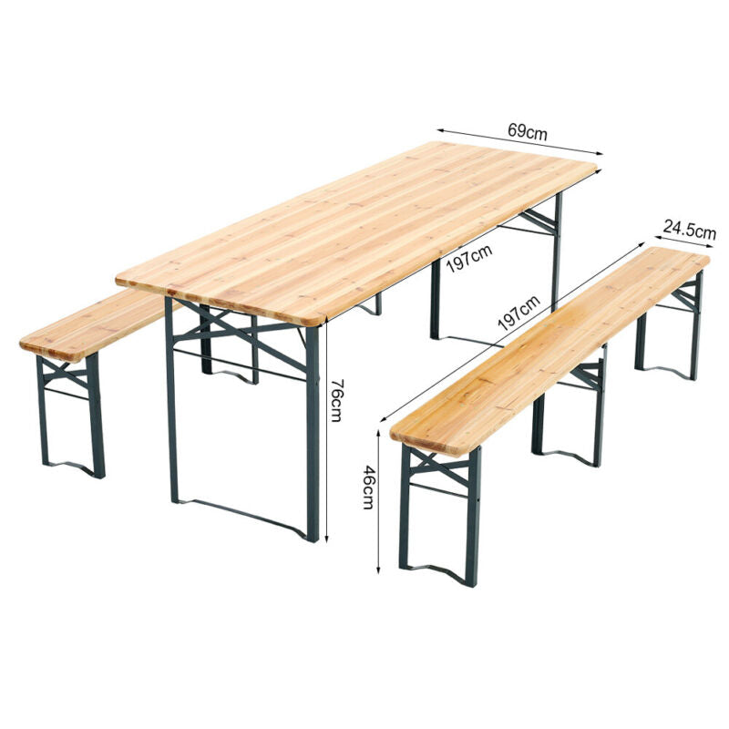 Portable Folding Camping Picnic Table Party Outdoor Garden Beer Bench &Table Set