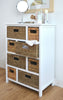 Large White Basket Storage Unit,Wicker Drawers,Hallway, Kitchen,Bathroom storage