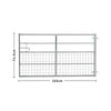 Galvanised Metal Field Farm Entrance Half Mesh Security Gate Fence Various Size