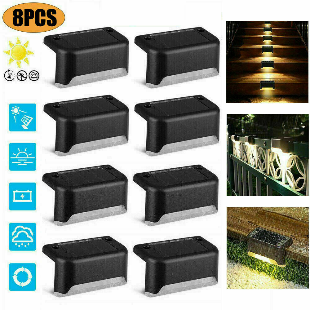 Super Bright LED Solar Powered Wall Light Door Fence Outdoor Garden Lighting 8x