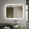 LED Bathroom Mirror With Shaver Socket Magnifying Clock Demister Infrared Sensor