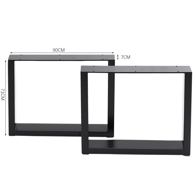 2x Industrial Steel Table Legs Stand Feet Metal Square Shape Frame Dining Desk