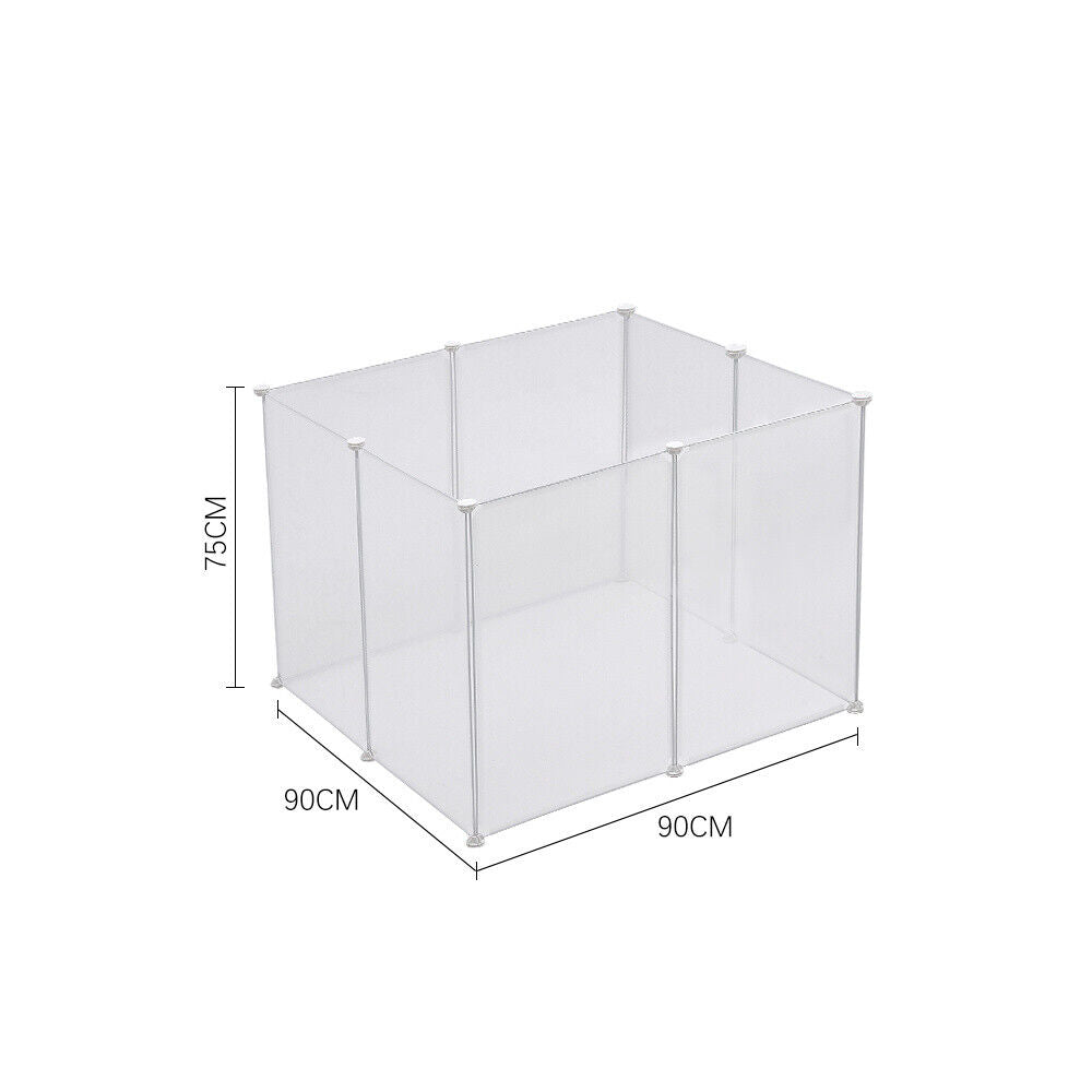 Pet Playpen Fence DIY Playpen Puppy Dog Cat Animal Cage Exercise Metal PP Indoor