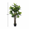 3/4/5ft Large Ficus Tree Artificial Rubber Tree in Pot Fake Plant Indoor Outdoor