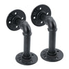 2Pcs Pipe Shelf Brackets Industrial Iron Rustic Wall Floating Shelves Supports