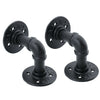 2Pcs Pipe Shelf Brackets Industrial Iron Rustic Wall Floating Shelves Supports