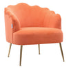 Velvet Fabric Scallop Back Chair Lounge Occasional Accent Sofa Armchair 5 Styles