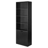 6 Tier Bookcase With 2 Door Cupboard Cabinet Storage Shelving Display Wood Shelf
