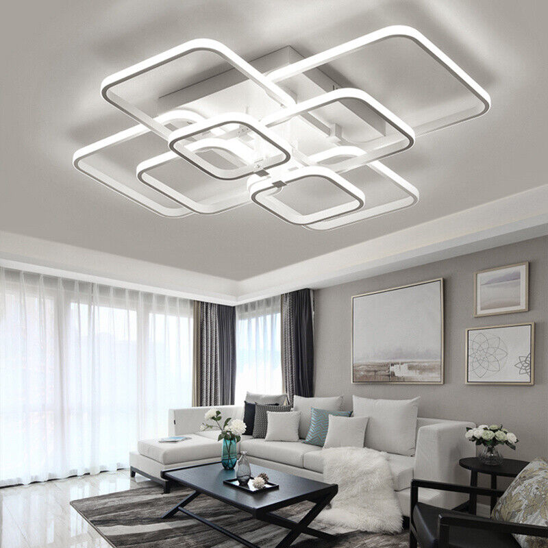 Cool White Square/Ring LED Ceiling Light Chandelier Lights Living Dining Room