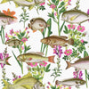 HOLDEN LAGOON FISH FLOWERS WALLPAPER FEATURE WALL DECOR - WHITE TEAL BLUE GREEN
