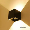 Black Cube Outdoor Night Wall LED Light Lamp Different Light Effect Modern Style
