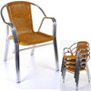 Aluminium Chrome Bistro Table Square Round Stacking Chair Cafe Outdoor Furniture