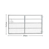 3-8FT 4 Bar & Half Mesh Galvanised Gate Braced Farm Field Entrance Pathway Gate