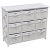 Wooden Wicker Basket Cabinet Storage Sideboard Chest Of Drawers Rack Shelf White