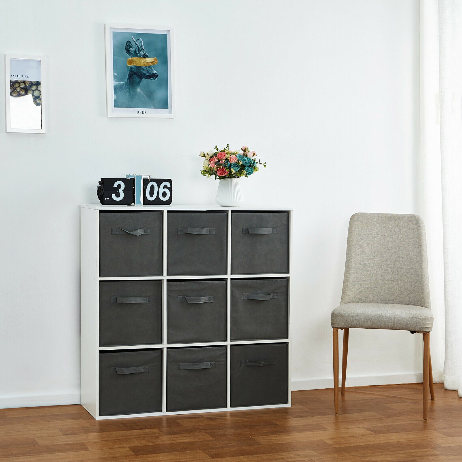 6/9 Cube Wooden Bookcase Shelving Unit Display Storage Shelf Home Office White