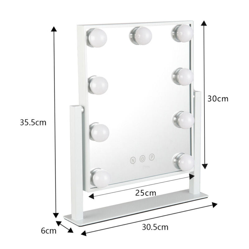 Hollywood Cosmetic Mirror LED Light MakeUp Vanity Shaving Bath Round/Rectangular