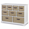 Large White Basket Storage Unit,Wicker Drawers,Hallway, Kitchen,Bathroom storage