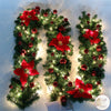 Flexible 270cm (9ft) Christmas Garland with lighting Snow Tips Berries & Cones