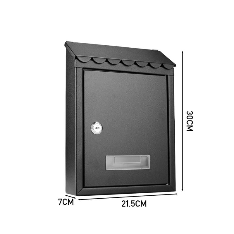 Outdoor Wall Mounted Mailbox Lockable Steel Mail Letter Post Secure Box Postbox