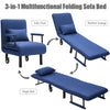 Folding Sofa Bed 3in1 Convertible Recliner Chair Linen Upholstered Seat w/Pillow