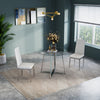 Compact Round Glass Dining Table & 2/4 Chairs Set Kitchen Room Home Furniture UK