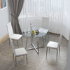Compact Round Glass Dining Table & 2/4 Chairs Set Kitchen Room Home Furniture UK