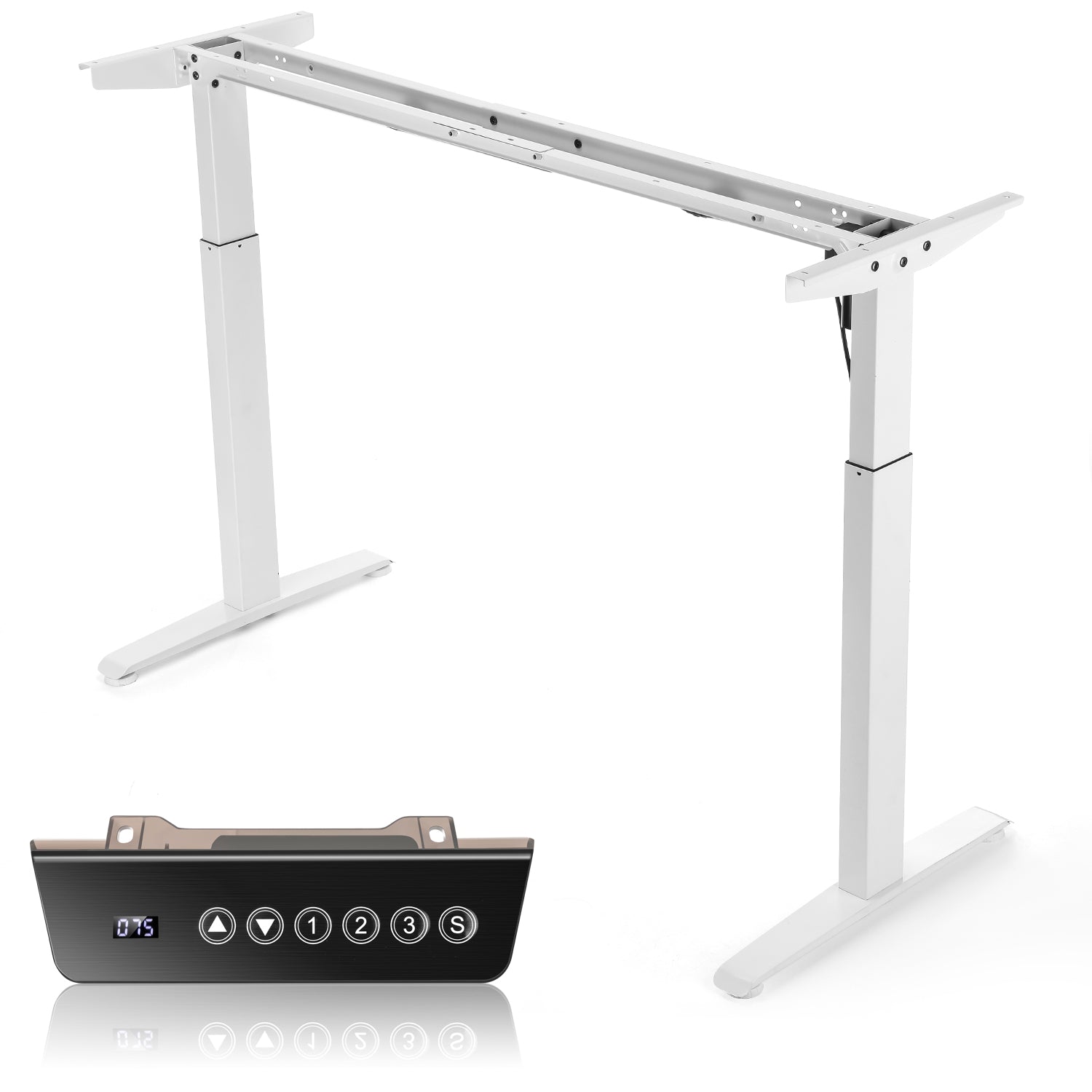 Electric Standing Desk Frame Height Adjustable Low Noise Motor White/Black
