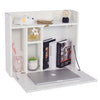 Home Wall Mounted Table Folding Computer Desk Floating Storage Workstation White