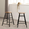 ATHENS 2X BREAKFAST PAIR OF BAR STOOLS SEAT HIGH CHAIR ACACIA & CONCRETE EFFECT