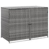 Double Wheelie Bin Shed Garden Hider Box Poly Rattan Anthracite/Black 2 Sizes