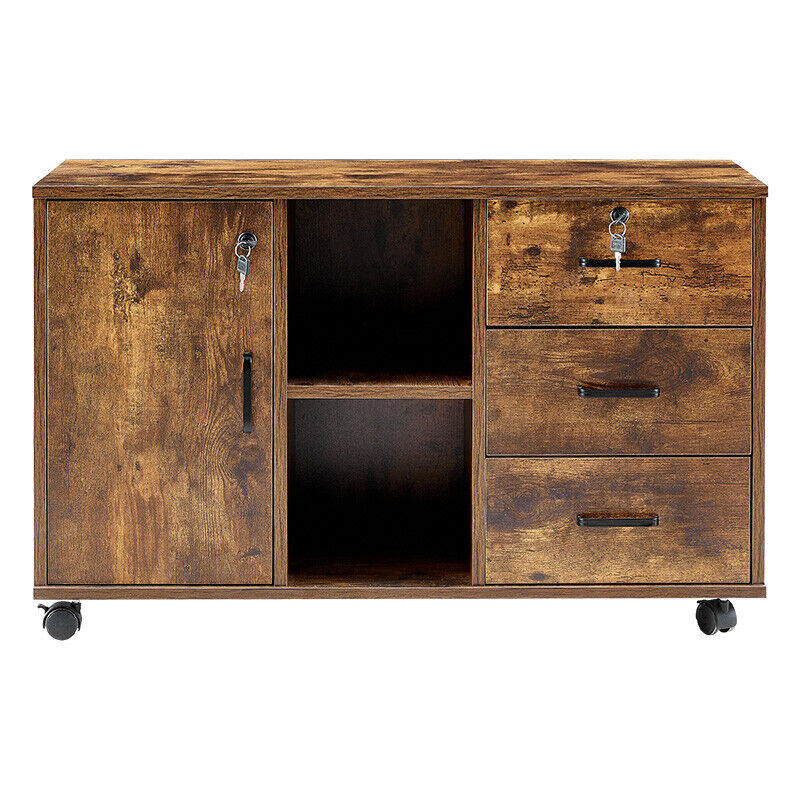 Office Home Filing Cabinet Cupboard on Castors Tools Storage Under / Beside Desk