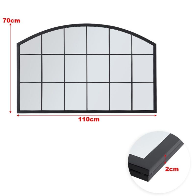 Arch Home Garden Mirror Gothic Distressed Rustic Metal Frame Wall/Floor Outdoor