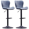 2x Bar Stools Breakfast Comfortable Swivel Gas Lift Kitchen Stool Leather Chairs